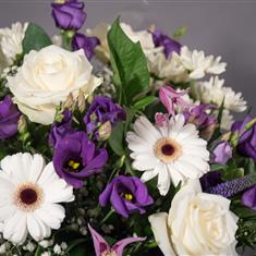 Florist Choice Hand Tied - Purples &amp; Whites