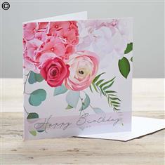 Happy Birthday Floral Greetings Card 